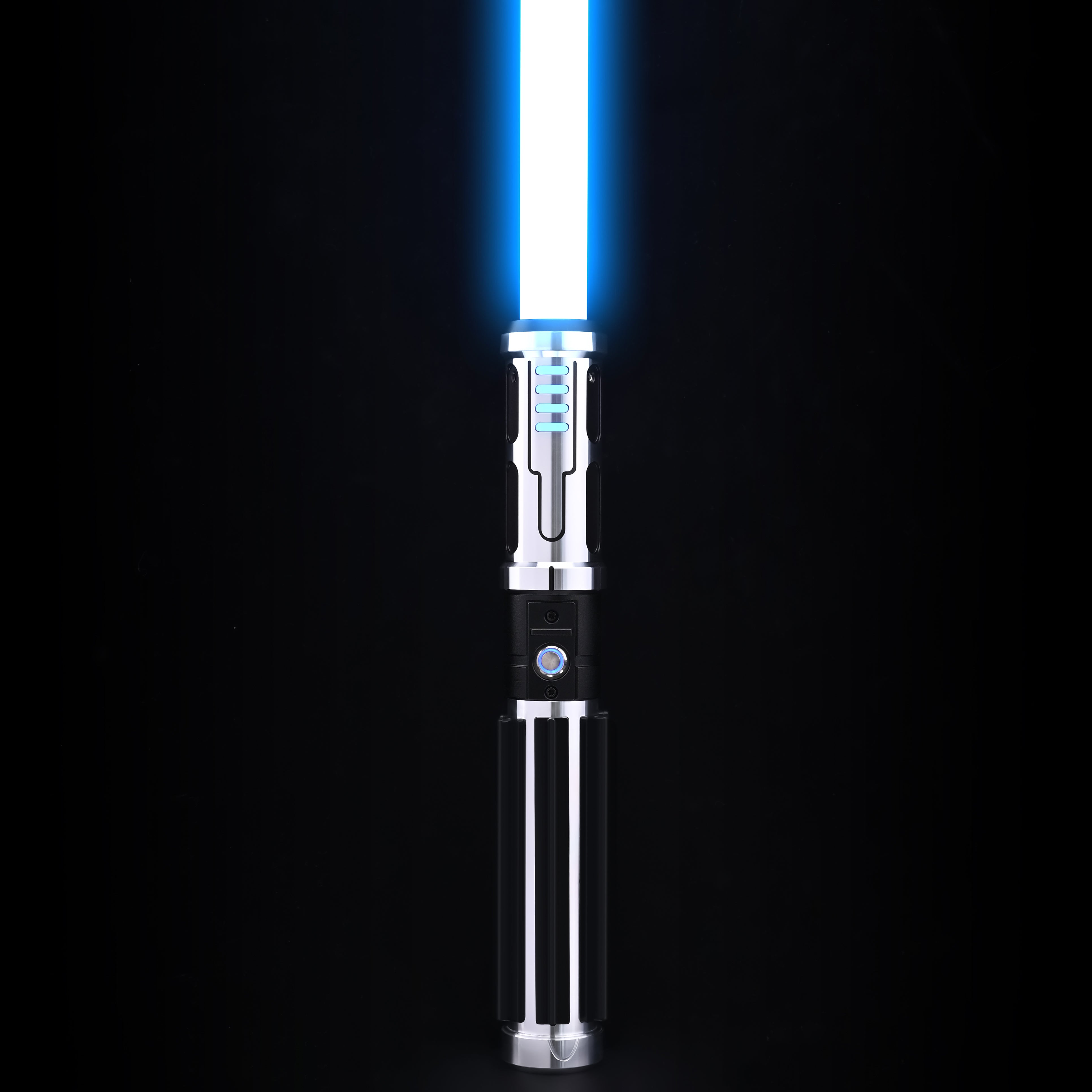 Nightpulse black and silver saber with electric blue accents