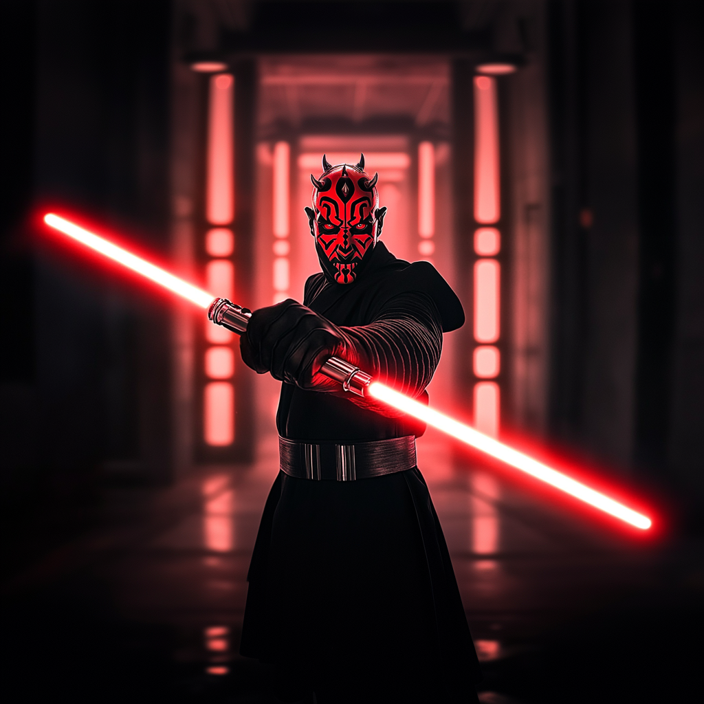 Does Darth Maul's Lightsaber have Two Kyber Crystals?